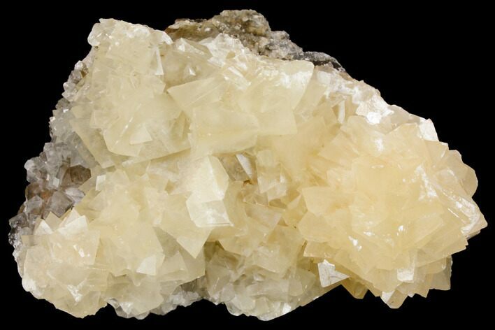 Fluorescent Calcite Crystal Cluster on Barite - Morocco #141023